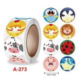 Animal Candy Sticker 2.5cm 500pcs Round Shape Reward Toys Label