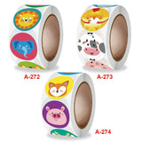 Animal Candy Sticker 2.5cm 500pcs Round Shape Reward Toys Label