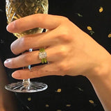 Elastic Crystal Adjustable Zircon Ring