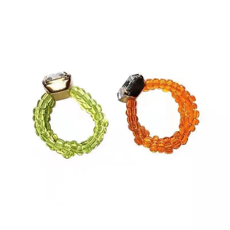 Elastic Crystal Adjustable Zircon Ring