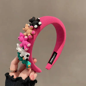 Colorful Sponge Bear Plush Hairbands Cartoon Hair Accessories for Women