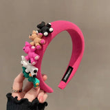 Colorful Sponge Bear Plush Hairbands Cartoon Hair Accessories for Women