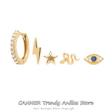 Canner 18k Silver Plated Women's Stud Earrings CZ Bohemian Jewelry