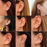 Canner 18k Silver Plated Women's Stud Earrings CZ Bohemian Jewelry