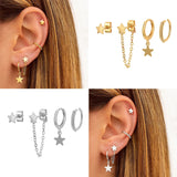 Canner 18k Silver Plated Women's Stud Earrings CZ Bohemian Jewelry