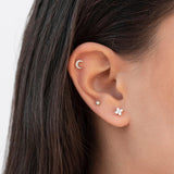 Canner 18k Silver Plated Women's Stud Earrings CZ Bohemian Jewelry