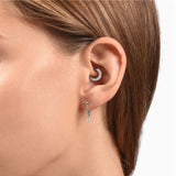 Colorful Zircon Hoop Earrings 925 Sterling Silver Women's Cartilage Jewelry