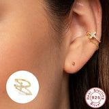 925 Silver Earcuff Bohemia Rainbow Zircon Clip On Earrings