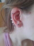 925 Sterling Silver Tassel Chain Earrings Cartilage Clip-On Earrings No Piercing