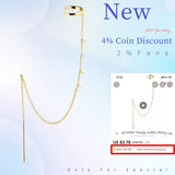 925 Sterling Silver Tassel Chain Earrings Cartilage Clip-On Earrings No Piercing