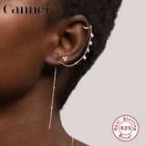925 Sterling Silver Tassel Chain Earrings Cartilage Clip-On Earrings No Piercing