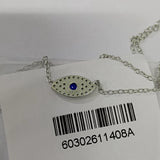 925 Silver Evil Eye Zircon Pendant Necklace for Women