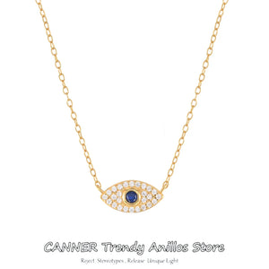 925 Silver Evil Eye Zircon Pendant Necklace for Women