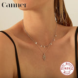 925 Silver Snake Winding Diamond Pendant Necklace