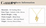 925 Silver Snake Winding Diamond Pendant Necklace