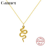 925 Silver Snake Winding Diamond Pendant Necklace