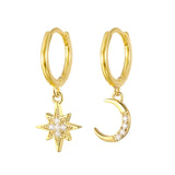 925 Sterling Silver Hoop Earrings For Women Cross Bee Leopard Head Pendant