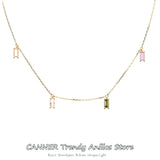 Colorful 925 Silver Zircon Choker Necklace Wedding Jewelry