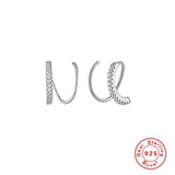 925 Silver Rhinestone Ear Cuff Earring for Women - Summer Arrival Gift