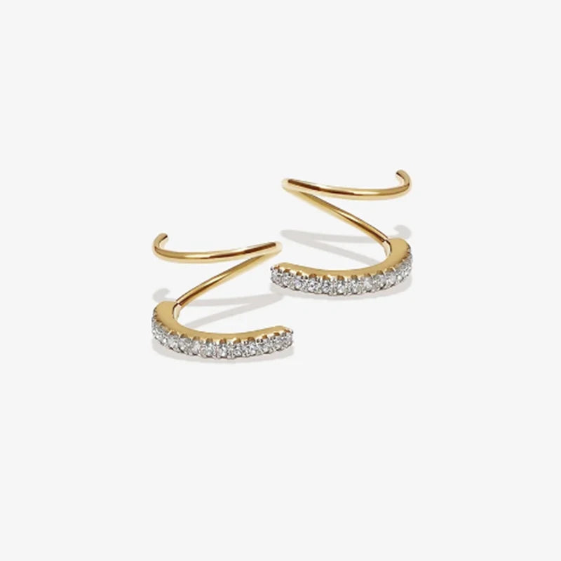 925 Silver Rhinestone Ear Cuff Earring for Women - Summer Arrival Gift