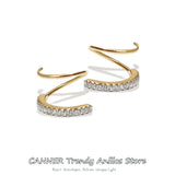 925 Silver Rhinestone Ear Cuff Earring for Women - Summer Arrival Gift