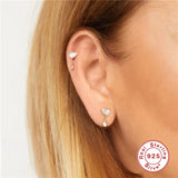 925 Silver Moon & Leaves Ear Stud for Women