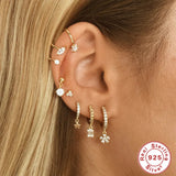 925 Silver Moon & Leaves Ear Stud for Women