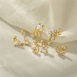925 Silver Moon & Leaves Ear Stud for Women