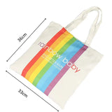 Rainbow Shoulder Bag for Girls Large Canvas Shopping Bag