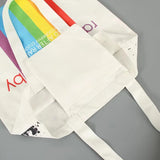 Rainbow Shoulder Bag for Girls Large Canvas Shopping Bag