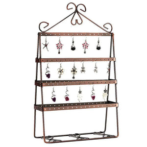 Metal 4 Layer Earring Holder Stand Jewelry Display Storage Rack