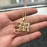 Capital Initial Necklace Stainless Steel Jewelry Letter Pendant Chain Choker