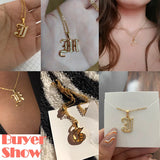 Capital Initial Necklace Stainless Steel Jewelry Letter Pendant Chain Choker