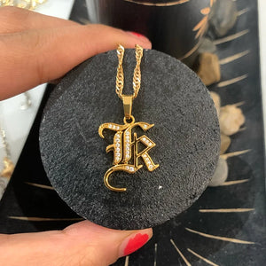 Capital Initial Necklace Stainless Steel Jewelry Letter Pendant Chain Choker