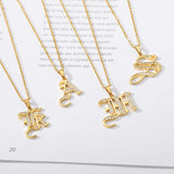 Capital Initial Necklace Stainless Steel Jewelry Letter Pendant Chain Choker