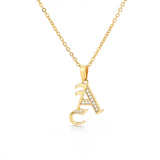 Capital Initial Necklace Stainless Steel Jewelry Letter Pendant Chain Choker