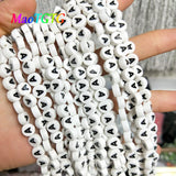 Capital Letters Ceramic Beads 4x8mm Flat Round DIY Porcelain Beads