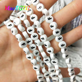 Capital Letters Ceramic Beads 4x8mm Flat Round DIY Porcelain Beads