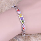 Multicolor Multigem Chain Bracelet 7-8 inch
