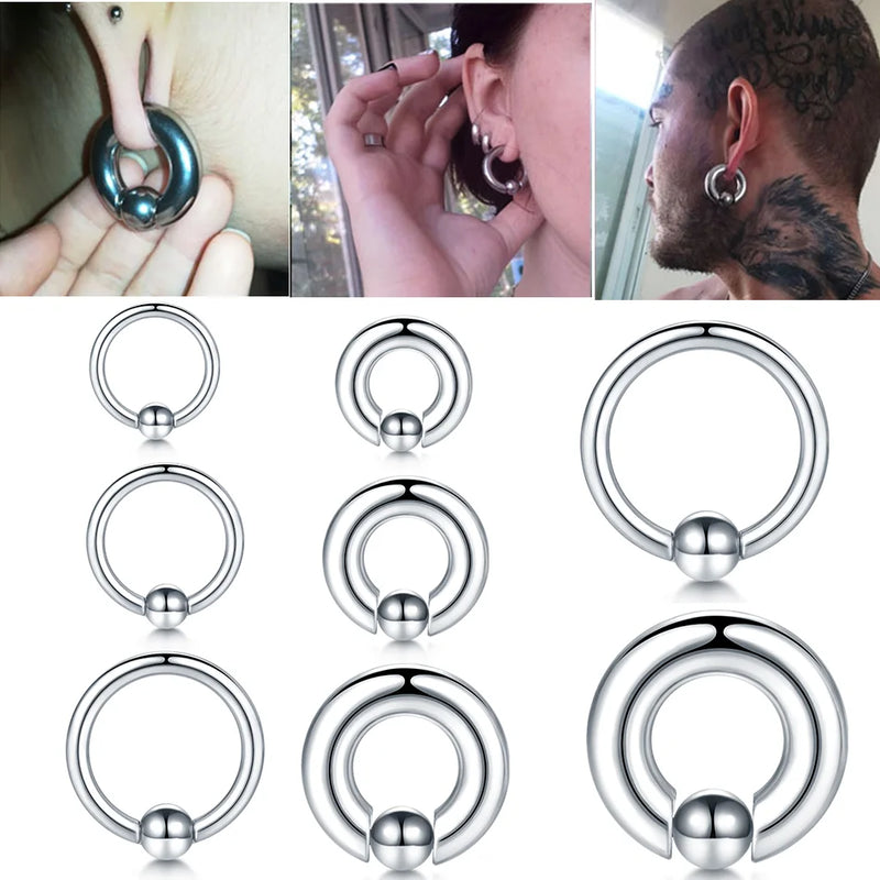 Stainless Steel Nose Ring Hoop BCR Eyebrow Tragus Closure Nose Rings