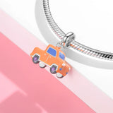 Car Club 925 Silver Beads: Fire Truck Jeep Excavator DIY Bracelet Jewelry