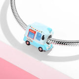 Car Club 925 Silver Beads: Fire Truck Jeep Excavator DIY Bracelet Jewelry