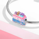Car Club 925 Silver Beads: Fire Truck Jeep Excavator DIY Bracelet Jewelry