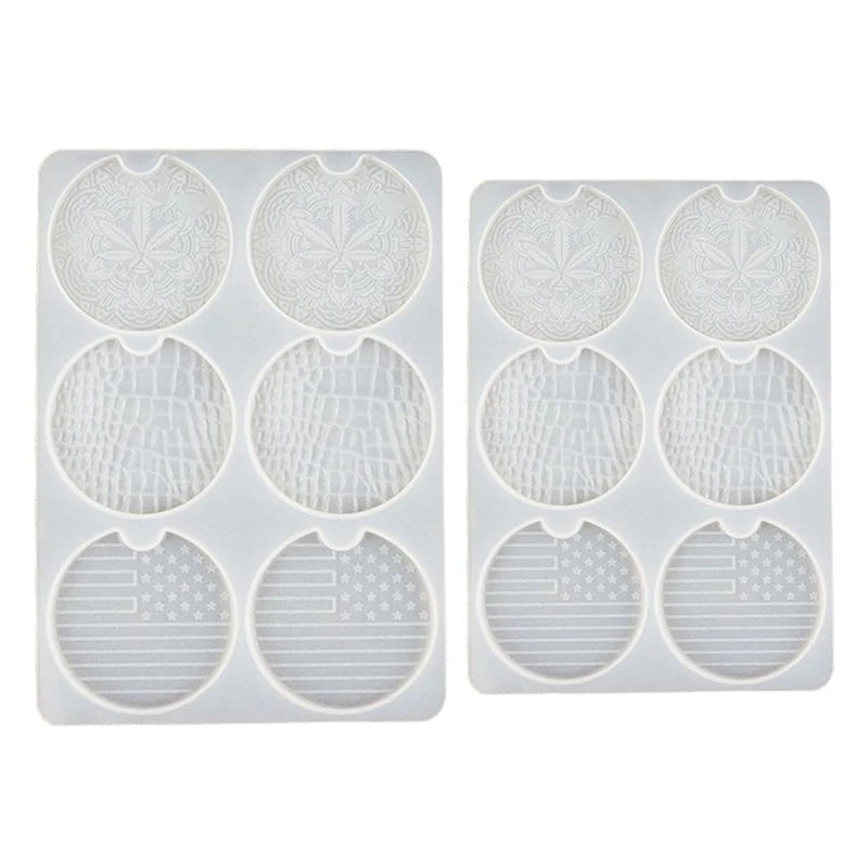 Car Coaster Epoxy Resin Mold DIY Crafts Ornaments Cup Mat Mug Pad Silicone Mould
