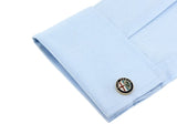 Car Cuff Links For Men Auto Mark Brass Material Golden Cufflinks