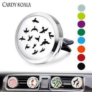 30mm Stainless Steel Car Aroma Locket Essential Oil Diffuser with Pads