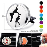 30mm Stainless Steel Car Aroma Locket Essential Oil Diffuser with 8 Pads