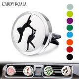 30mm Stainless Steel Car Aroma Locket Essential Oil Diffuser with 8 Pads