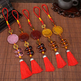 Dragon Tassel Pendant Car Rearview Mirror Hanging Ornament Decoration Charm