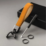 Car Key Chain Leather Keychain Pure Buckle Car Key Ring Car Accessories Gift